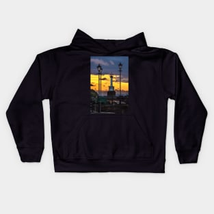 Maryport Lighthouse At Sunset Kids Hoodie